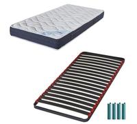 Matelas mousse + Sommier métal C39 90x200 Melior - Hauteur 20 cm - Soutien ferme