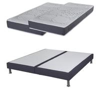 Matelas mousse + Sommier SR15 Volcan 2x90x190 Myriade - H. 21 cm - Soutien équilibré