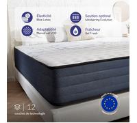 Matelas Perfect Dream 180x200 cm-26 cm-Hybride-Ressorts Ensachés-Mémoire de forme HR-Latex-Confort Equilibré-Ergonomique-Respirant