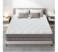 Matelas PerfectSleep 140x190 cm - Épaisseur 22 cm - Mousse à mémoire de Forme + Blanc Latex - Durable - 7 Zones - Soutien Parfait