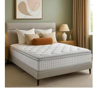 Matelas Perle 140 x 190 - Épaisseur 26 cm - Mémoire de Forme & Ressorts Ensachés - Surmatelas Intégré - Confort Haut de Gamme