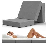 Matelas Pliable 1 Personne Extra Épais et Confortable - Matelas d’Appoint Léger et Compact pour Sol, Invités, Van, Camping - Lit Pliant Facile à Transporter et à Ranger - Couchage Adulte Nomade