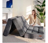 Matelas Pliable 135X195X15 Cm Pour 2 Personnes, Futon Convertible Canapé-Lit, Lit D’Appoint Portable Pour Invités