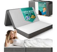 Matelas Pliant Double 120x195x14 cm - ferme & confortable - Matelas Pliable 2 personnes avec Housse, utilisable comme table & pouf - gain de place pour invités - OEKO-TEX