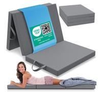 Matelas pliant ELONEO 90 × 200 cm, épaisseur 8 cm, lit d’appoint ou de voyage, pliable en cube, housse amovible et lavable, gris