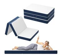Matelas Pliant Triple,75x195x10cm, 10cm Mousse épaisse, Housse Amovible et Lavable en Machine, Poignée de Transport pour faciliter Le Transport