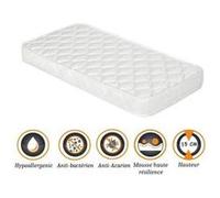 Matelas pour bébé 70x140 cm hauteur 15 cm hyppoallergénique - anti-acariens - tissu coton - mousse haute résilience 33 kg/m3 G