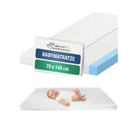 Matelas pour bébé 70x140cm comfort - qualité allemande - convient comme matelas pour enfants jusqu'à 5 ans - mousse de confort de haute qualité certifiée avec des bords de marche - 70x140 cm