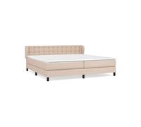 vidaXL Sommier à lattes de lit avec matelas Cappuccino 200x200 cm 3127336