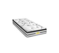 Matelas ressort 90x190 cm accueil souple soutien ferme epaisseur 26 cm housse de matelas