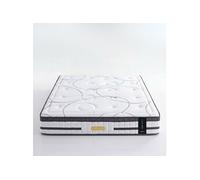 Matelas ressort 90x200 cm accueil souple soutien ferme epaisseur 26 cm housse de matelas