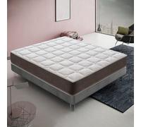 Matelas Ressorts Ensachés 135x200 cm, HYBRID - Accueil Mémoire De Forme - Epaisseur 25 Cm