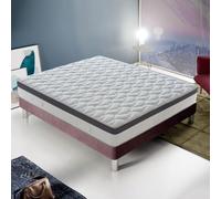 Matelas Ressorts Ensachés 135x200 cm, POSITANO - Accueil Mémoire De Forme - Epaisseur 28 Cm