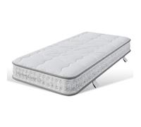 Matelas simple 90x200cm Épaisseur 15cm 7 zones ressorts ensachés mousse froide orthopédique OEKO-TEX anti-allergique blanc