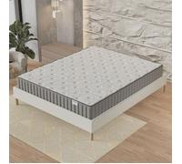 NOVEMBER- Ensemble Matelas + sommier (140 x 200cm)- Matelas Orionis Mousse Mémoire de Forme & Mousse Haute Densité d’épaisseur 16cm + Sommier Bois Stable & Robuste revêtement Tissu Blanc