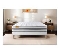 Matelas + sommier 140x190 Memo Spring Ressorts ensachés 3 zones de confort MAXI épaisseur