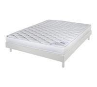 Matelas + sommier 140x190 Mousse - Marly - Soutien ferme - Sommier démonté - Blanc