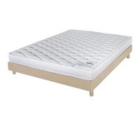 Matelas + sommier 140x190 Mousse - Marly - Soutien ferme - Sommier démonté - Chêne