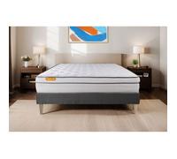 Matelas + sommier 140x200 Memo Luxe Ressorts ensachés + mémoire de forme 5 zones de confort MAXI épaisseur