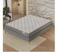 Matelas + Sommier (180 x 200cm)- Matelas Sirius Latex naturel 16cm + Sommier Bois, Stable & Robuste, revêtement Tissu Gris