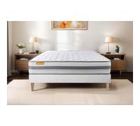Matelas + sommier 90x190 Memo Spring Ressorts ensaches 3 zones de confort MAXI epaisseur