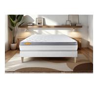 Matelas + sommier 90x190 Memo Zen Mousse a memoire de forme 5 zones de confort MAXI epaisseur