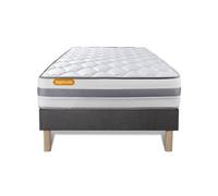Matelas + sommier 90x200 Memo Spring Ressorts ensachés 3 zones de confort MAXI épaisseur