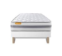 Matelas + sommier 90x200 Memo Spring Ressorts ensachés 3 zones de confort MAXI épaisseur