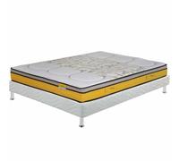 Matelas + sommier - EBAC LITERIE - Rugby - 140x190 cm - Soutien très ferme - Jaune