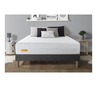 Matelas + sommier gris 140x190 Memo Bio Mousse a memoire de forme 5 zones de confort Maxi epaisseur Dehoussable