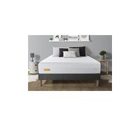 Matelas + sommier gris 140x200 Memo Bio Mousse à mémoire de forme 5 zones de confort Maxi épaisseur Déhoussable