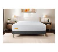 Matelas + sommier gris 90x190 Memo Bio Mousse a memoire de forme 5 zones de confort Maxi epaisseur Dehoussable