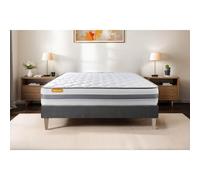 Matelas + sommier gris 90x200 Memo Spring Ressorts ensaches 3 zones de confort MAXI epaisseur