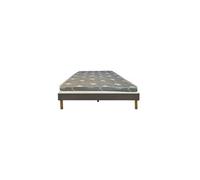 Matelas + sommier Gris Orthopedique 140x190x22 cm-Ferme-Face Hiver Laine-Ame Poli Lattex Haute Densite-Hypoallergenique