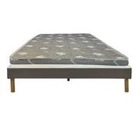 Matelas+sommier Gris Orthopedique 140x190x22cm-Très ferme-Face Hiver Laine-Hypoallergenique G