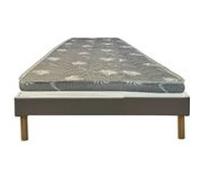 Matelas + sommier Gris Orthopedique 80x200x22 cm-Ferme-Face Hiver Laine-Ame Poli Lattex Haute Densite-Hypoallergenique G