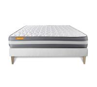 Matelas + sommier kit blanc 140x190 Memo Plus Memoire de forme