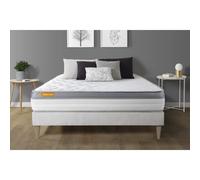 Matelas + sommier kit blanc 140x190 Memo Zen Mousse a memoire de forme MAXI epaisseur
