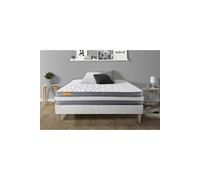 Matelas + sommier kit blanc 180x200 Memo Plus Mémoire de forme