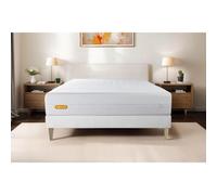 Matelas + sommier kit blanc 90x200 Memo Bio Mousse a memoire de forme Maxi epaisseur Dehoussable
