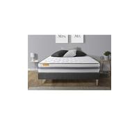 Matelas + sommier kit gris 140x190 Memo Spring Ressorts ensachés MAXI épaisseur