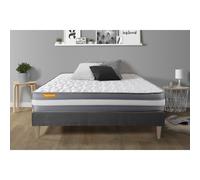 Matelas + sommier kit gris 140x200 Memo Plus Memoire de forme