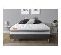 Matelas + sommier kit gris 160x200 Memo Spring Ressorts ensaches MAXI epaisseur