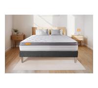 Matelas + sommier kit gris 90x190 Memo Zen Mousse a memoire de forme MAXI epaisseur