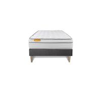 Matelas + sommier kit gris 90x200 Memo Luxe Ressorts ensachés + mémoire de forme MAXI épaisseur