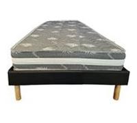 Matelas + sommier noir Orthopedique 80x200x22 cm-Ferme-Face Hiver Laine-Ame Poli Lattex Haute Densite-Hypoallergenique G