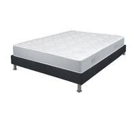Matelas + sommier tapissier 140x190 Mousse - Melior - Soutien ferme - Gris