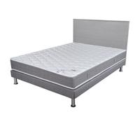 Matelas + Sommier + Tete Gris clair 160x200 Ryad - Hauteur 20 cm - Soutien très ferme