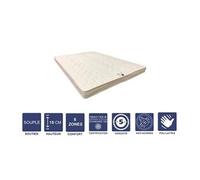 Matelas souple avec latex naturel 130x190 x 15 cm + oreiller visco - 5 zones de confort - noyau poli lattex hr dernière génération - très respirant