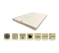 Matelas souple avec latex naturel 140x190 x 15 cm - 7 zones de confort - ame poli lattex hd haute résilience - hypoallergénique G